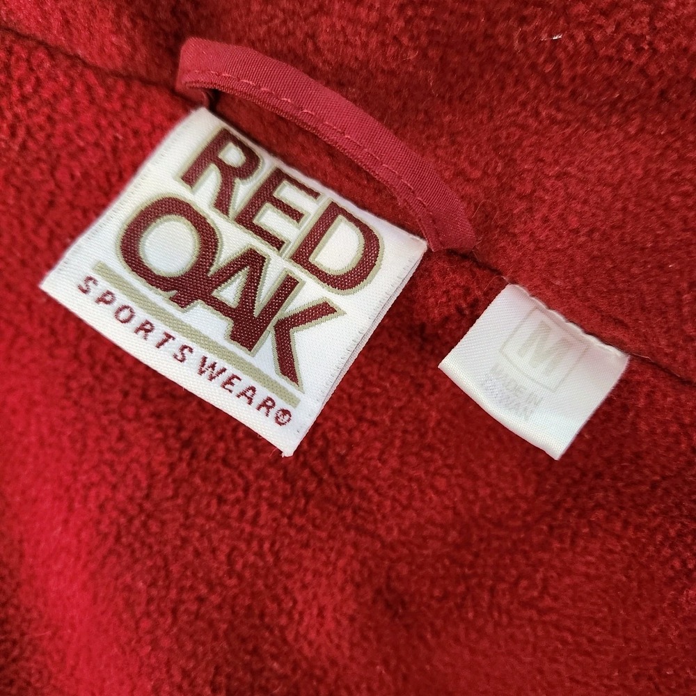 VTG Y2K RED OAK Oklahoma Sooners OU Men Med Crimson Fleece Lined Full Zip Jacket - Picture 11 of 14